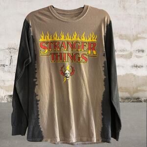 Stranger Things Brown and Black Long Sleeve Tee